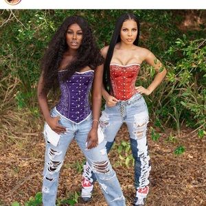 Blue Bandanna Print Corset